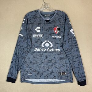 CHARLY Jersey Mens Large Gray Atlas de Muertos FC Long‎ Sleeve Soccer Football